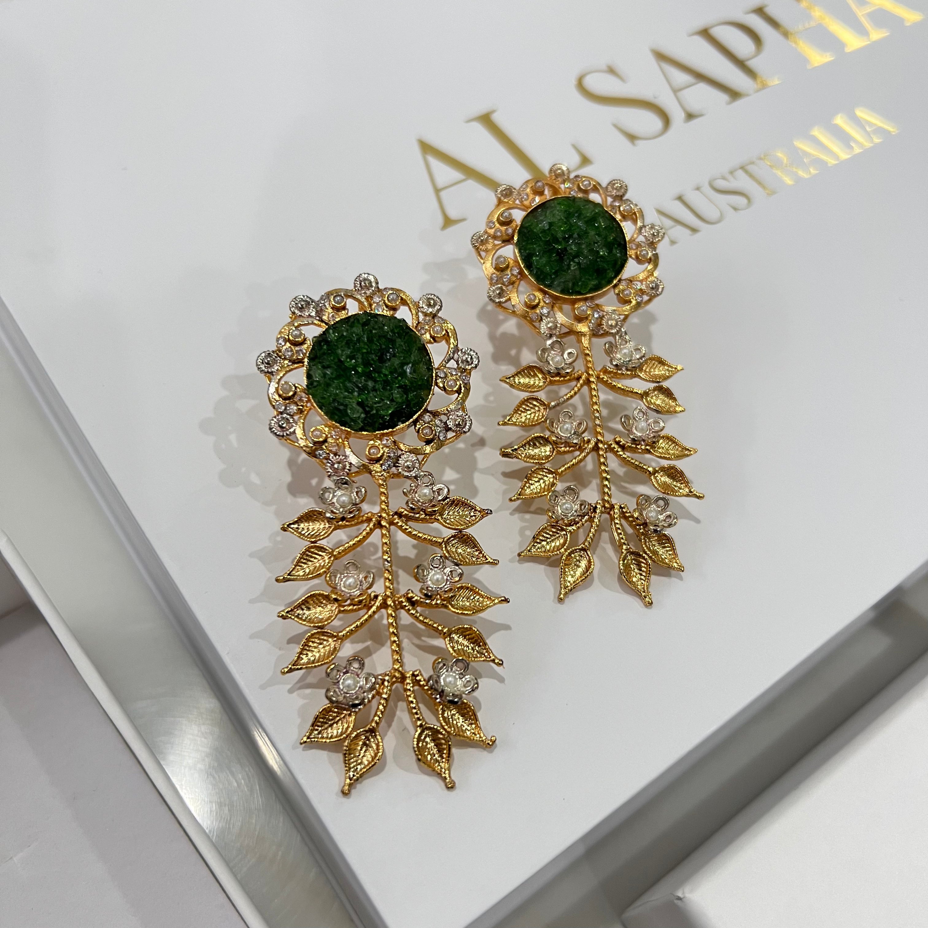 Marah Earrings Dark Green