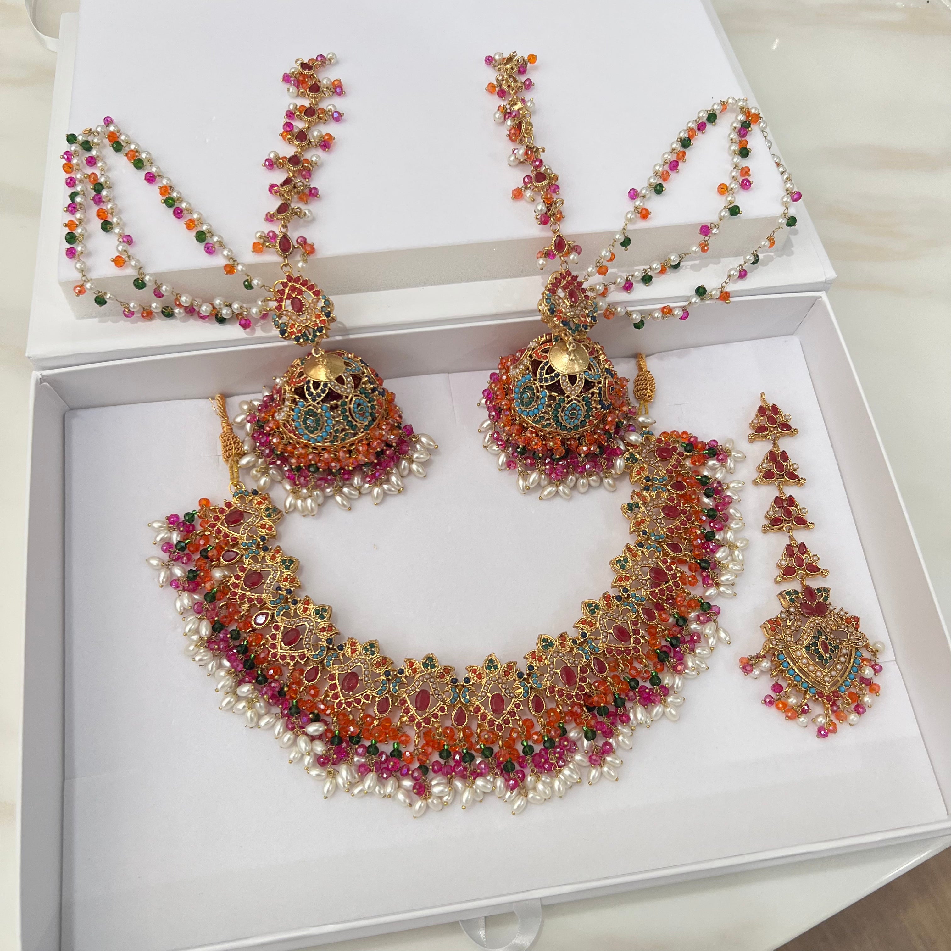 Zisha Necklace Set Pink