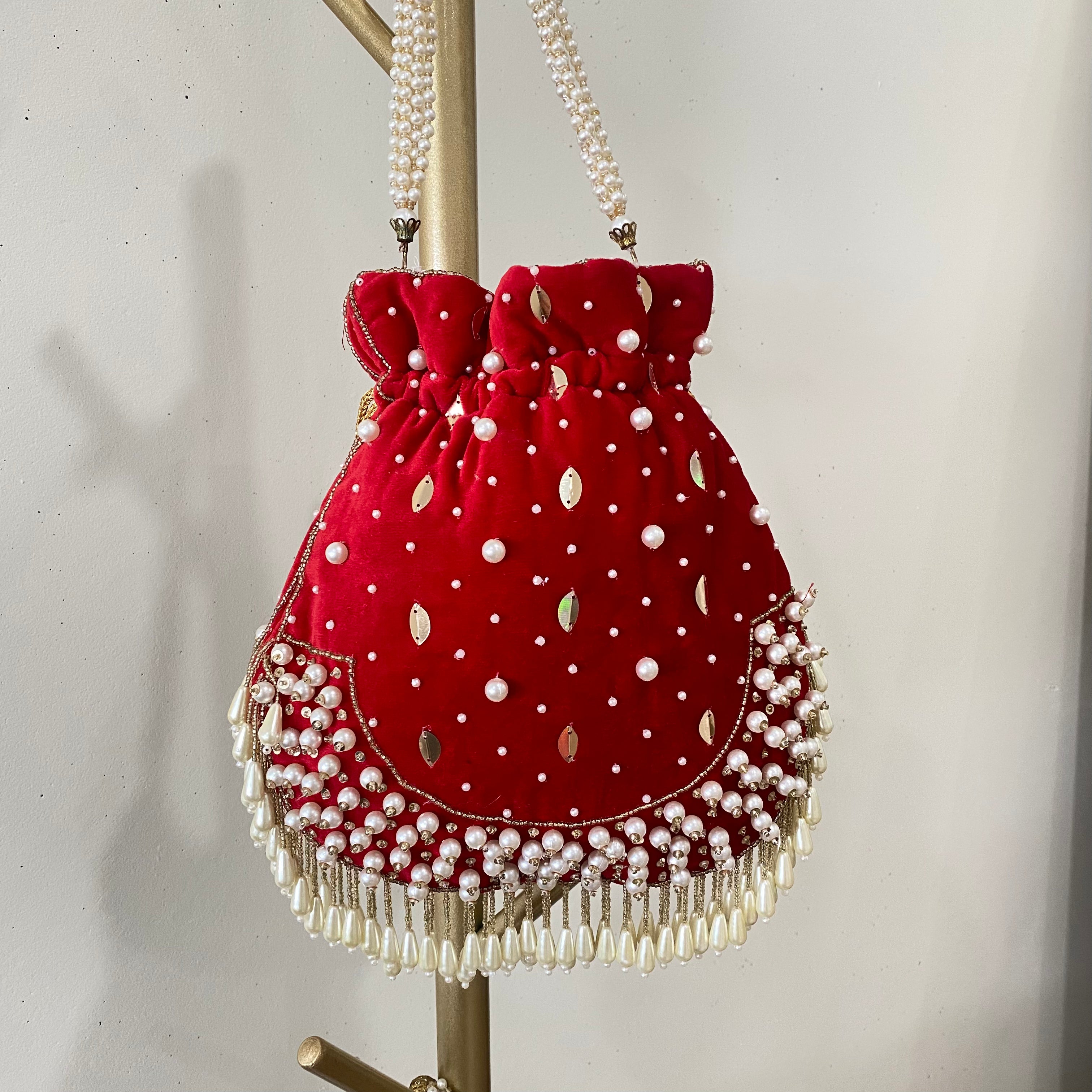 zeenah Potli Bag Red