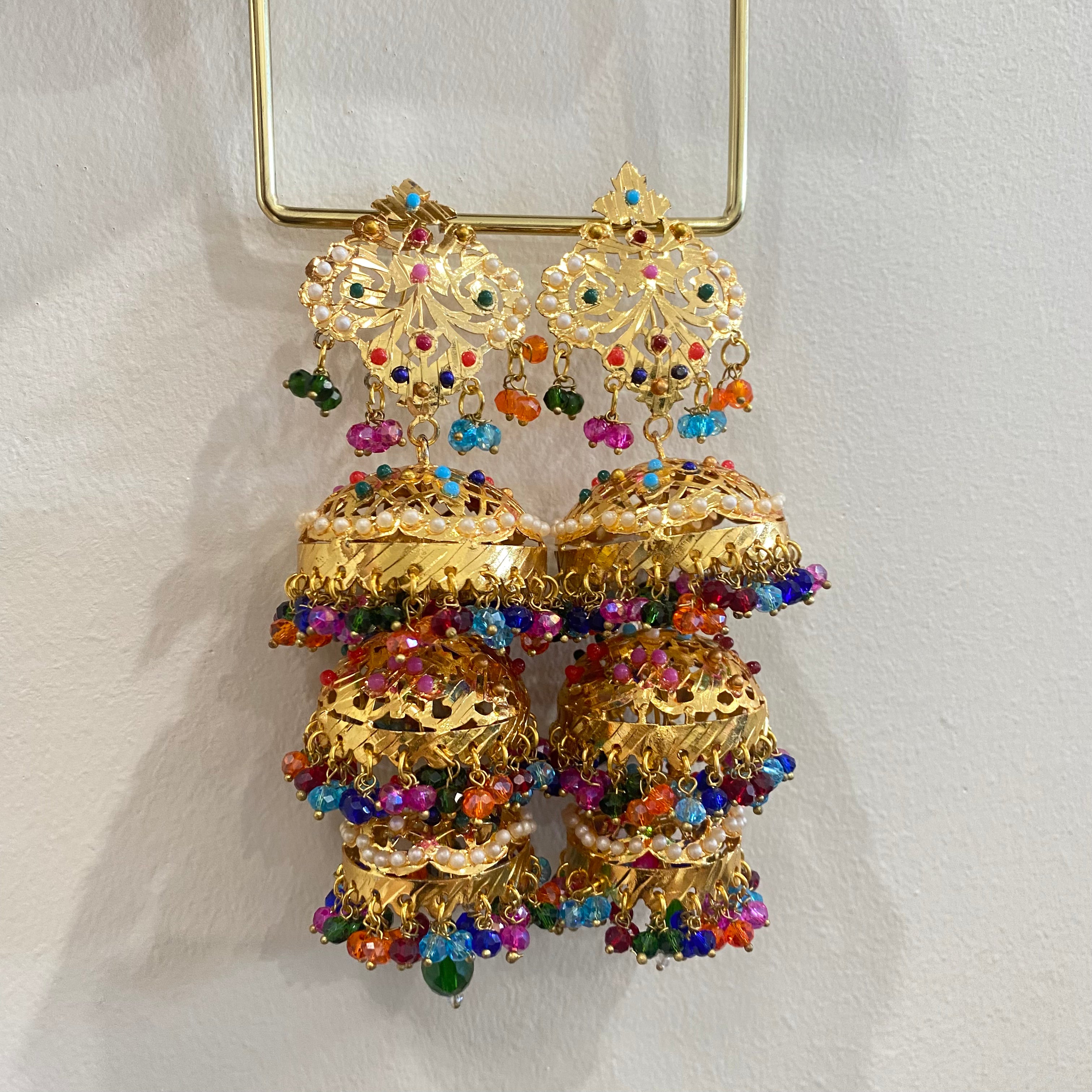 Ayna Jhumki Earrings Multicolour