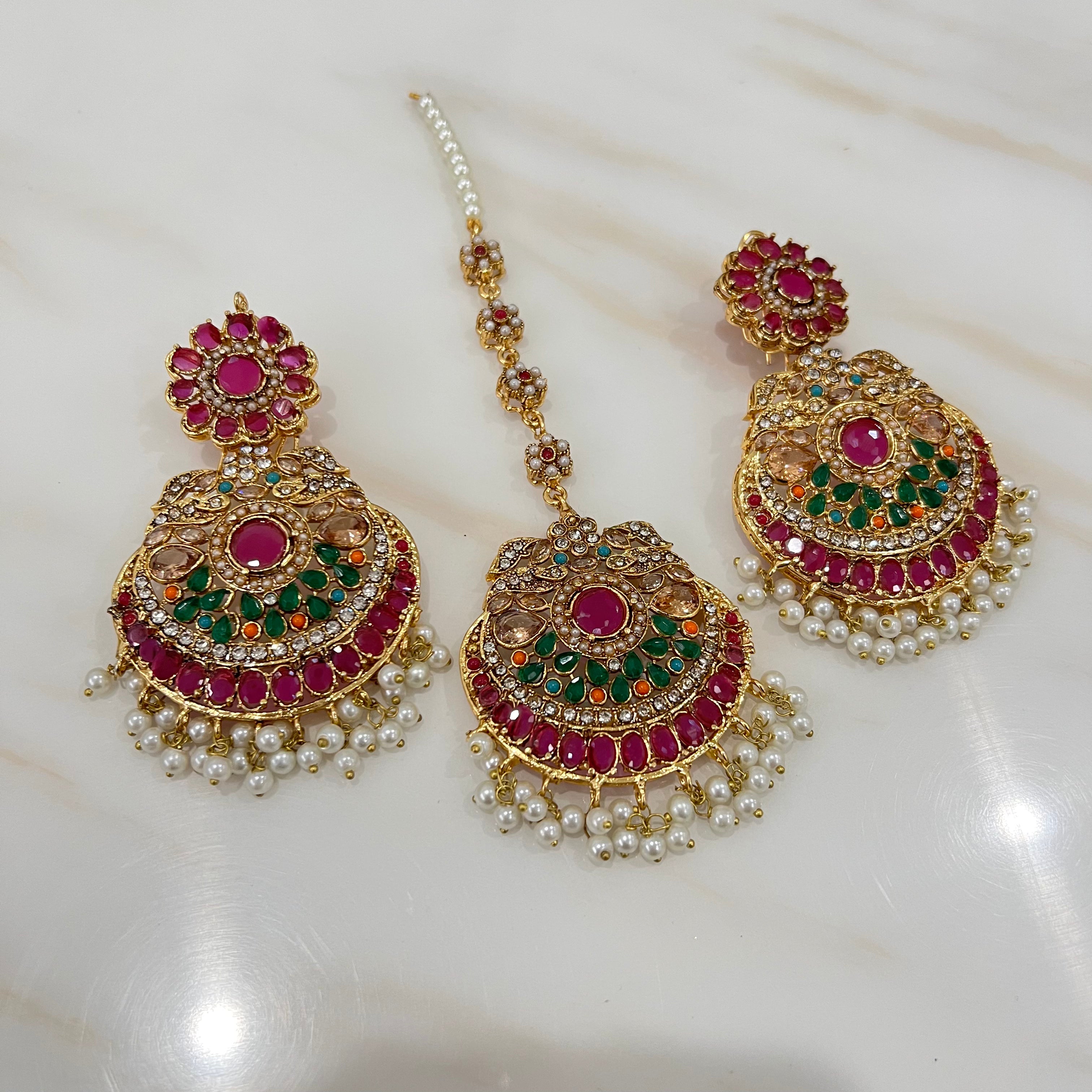 Dholki Earring Tikka Set